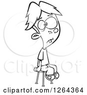 Clipart Of A Black And White Cartoon Boy Sitting And Posing Unenthusiasticly For A School Photo Royalty Free Vector Illustration