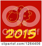 Clipart Of A Year 2015 Sheep Chinese Zodiac Design Royalty Free Vector Illustration
