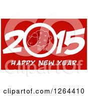 Clipart Of A Happy New Year 2015 Sheep Chinese Zodiac Design Royalty Free Vector Illustration by Hit Toon