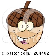 Clipart Of A Happy Acorn Character Royalty Free Vector Illustration by Hit Toon