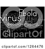 Clipart Of A White Ebola Virus Word Tag Collage On Black Royalty Free Illustration