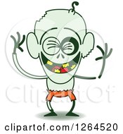 Clipart Of A Halloween Zombie Laughing Royalty Free Vector Illustration
