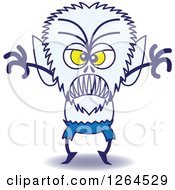 Clipart Of A Halloween Werewolf Being Scary Royalty Free Vector Illustration
