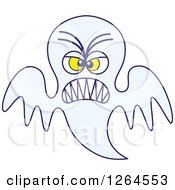 Clipart Of A Halloween Ghost Being Scary Royalty Free Vector Illustration