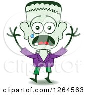 Poster, Art Print Of Scared Halloween Frankenstein Crying