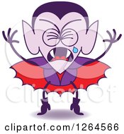 Clipart Of A Halloween Dracula Vampire Crying Royalty Free Vector Illustration by Zooco