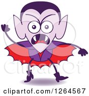 Clipart Of A Halloween Dracula Vampire Furiously Waving A Fist Royalty Free Vector Illustration by Zooco