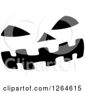 Clipart Of A Black And White Jackolantern Pumpkin Face Royalty Free Vector Illustration