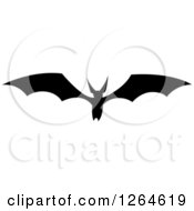 Clipart Of A Flying Black Vampire Bat Royalty Free Vector Illustration