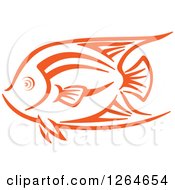 Clipart Of A Sketched Orange Marine Fish Royalty Free Vector Illustration