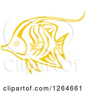 Clipart Of A Sketched Yellow Tang Fish Royalty Free Vector Illustration