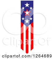 Clipart Of A Vertical Patriotic American Stars And Stripes Banner Royalty Free Vector Illustration