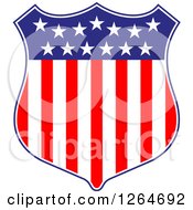 Patriotic American Stars And Stripes Shield