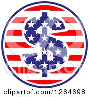 Poster, Art Print Of Patriotic American Stars And Stripes Circle With A Dollar Symbol