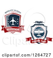 Clipart Of Airplane Shield Designs Royalty Free Vector Illustration
