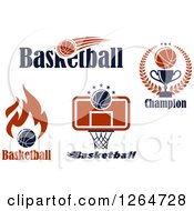 Clipart Of Basketball Designs Royalty Free Vector Illustration