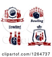 Clipart Of Bowling Designs Royalty Free Vector Illustration