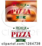 Clipart Of Premium Pizza Text Designs Royalty Free Vector Illustration