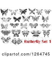 Poster, Art Print Of Black And White Tribal Butterfly Designs