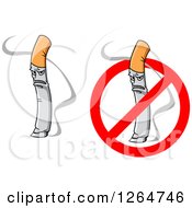 Clipart Of Mad Smoking Cigarettes Royalty Free Vector Illustration