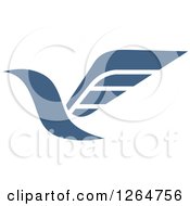 Clipart Of A Flying Blue Bird Royalty Free Vector Illustration by Vector Tradition SM