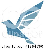 Clipart Of A Flying Blue Bird Royalty Free Vector Illustration by Vector Tradition SM
