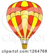Poster, Art Print Of Yellow Orange And Red Hot Air Balloon