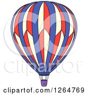 Poster, Art Print Of Blue Red And Tan Hot Air Balloon