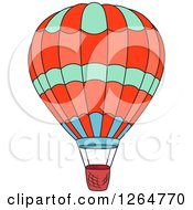 Poster, Art Print Of Green Red And Blue Hot Air Balloon