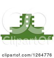 Clipart Of A Green City Skyscraper Building Royalty Free Vector Illustration
