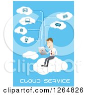 Poster, Art Print Of Businessman Using The Cloud Service With A Tablet Computer