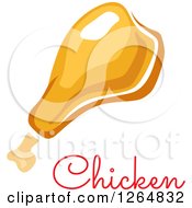 Poster, Art Print Of Chicken Drumstick With Text