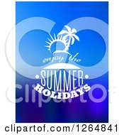 Clipart Of Enjoy The Summer Holidays Text On Blue Royalty Free Vector Illustration