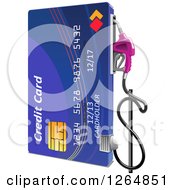 Clipart Of A Blue Credit Card Gas Pump Royalty Free Vector Illustration