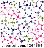 Clipart Of A Colorful Seamless Atom And Molecule Pattern Royalty Free Vector Illustration