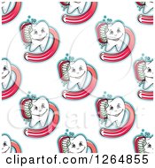 Poster, Art Print Of Seamless Tooth And Brush Background Pattern