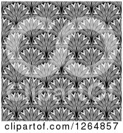 Seamless Pattern Background Of Vintage Black And White Ornate Scallops