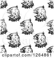 Poster, Art Print Of Seamless Background Pattern Of Black And White Heraldic Eagles