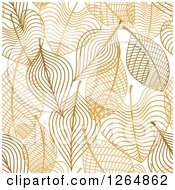 Clipart Of A Seamless Background Pattern Of Brown Skeleton Leaves Royalty Free Vector Illustration