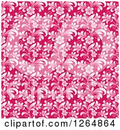 Poster, Art Print Of Seamless Background Pattern Of White Floral Vines On Pink