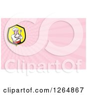 Clipart Of A Chef With A Spatula And Rays Business Card Design Royalty Free Illustration