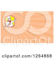 Clipart Of A Baker With A Baguette And Rays Business Card Design Royalty Free Illustration