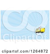 Poster, Art Print Of Delivery Man Driving A Truck And Rays Business Card Design