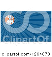 Clipart Of A Cowboy Tipping His Hat And Rays Business Card Design Royalty Free Illustration