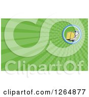 Clipart Of A Delivery Man And Rays Business Card Design Royalty Free Illustration