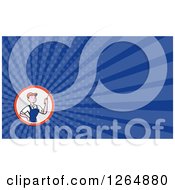 Clipart Of A Male Electrician With A Screwdriver And Rays Business Card Design Royalty Free Illustration