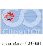 Clipart Of A Male Painter With A Roller And Rays Business Card Design Royalty Free Illustration