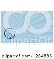 Clipart Of A Male Painter With A Roller And Rays Business Card Design Royalty Free Illustration
