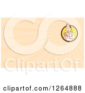 Clipart Of A Happy Asian Chef With A Meat Cleaver And Rays Business Card Design Royalty Free Illustration