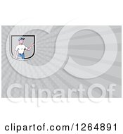 Clipart Of A Male Mechanic And Rays Business Card Design Royalty Free Illustration